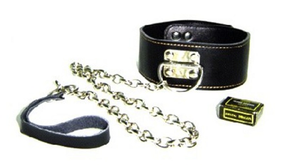 Leather Collar With Leash
