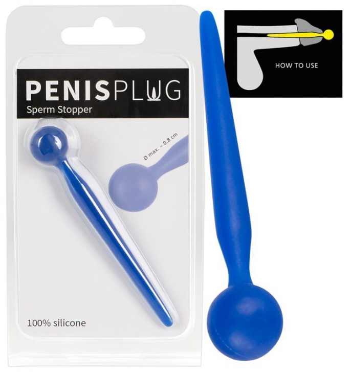 You2Toys Penis Plug Sperm Stopper modrý silikonový dilatátor 96 x