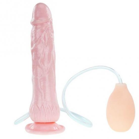Baile - Realistické ejakulující dildo s přísavkou a samostatnou pumpou 20 x 4 cm