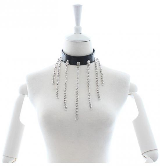 Faux Leather Collar With 7 Chains