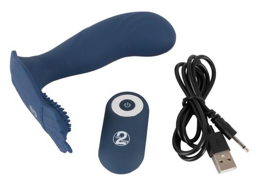 Kolík anální You2Toys Vibrating Butt Plug with nubs blue