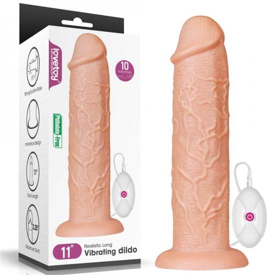 Realistic Long Dildo 11" Flesh bez vibrace