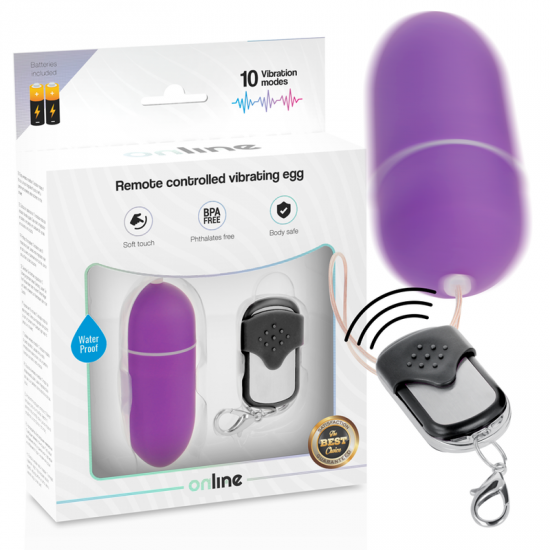 Remote Control Vibrating Egg L Purple