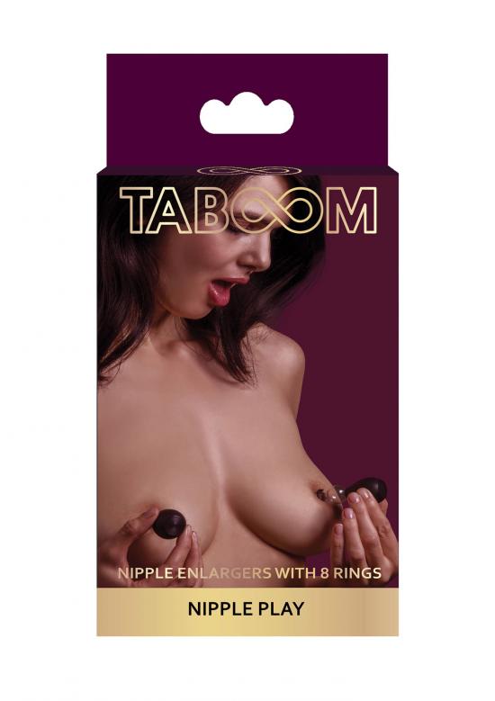 Taboom Nipple Enlargers with 8 Rings Black