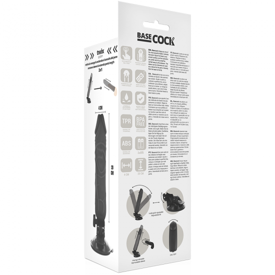 Basecock Realistic Vibrator RC Black 20cm