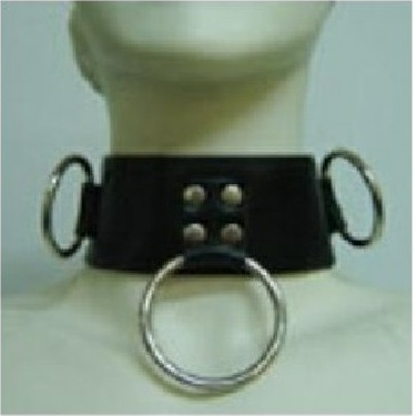 Leather Collar with Ring Padlock Key