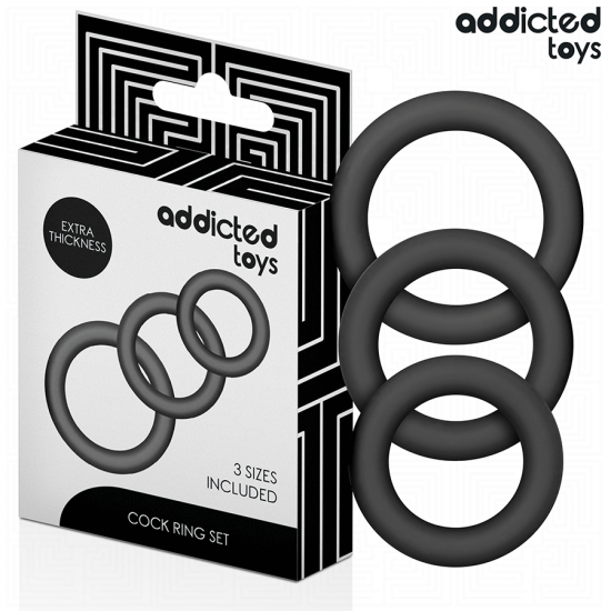 Addicted Toys Set Of Silicone Rings Model 1, silikonové erekční kroužky