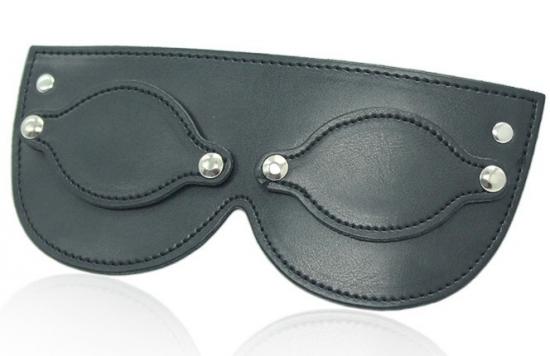 Faux Leather Studded Detachable Blindfold