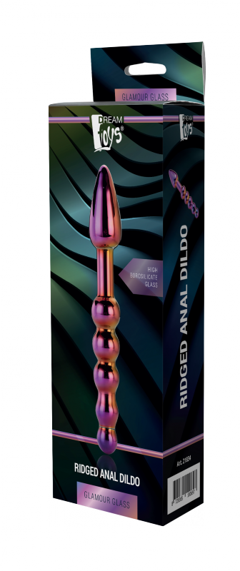 Glamour Glass Ridged Anal Dildo