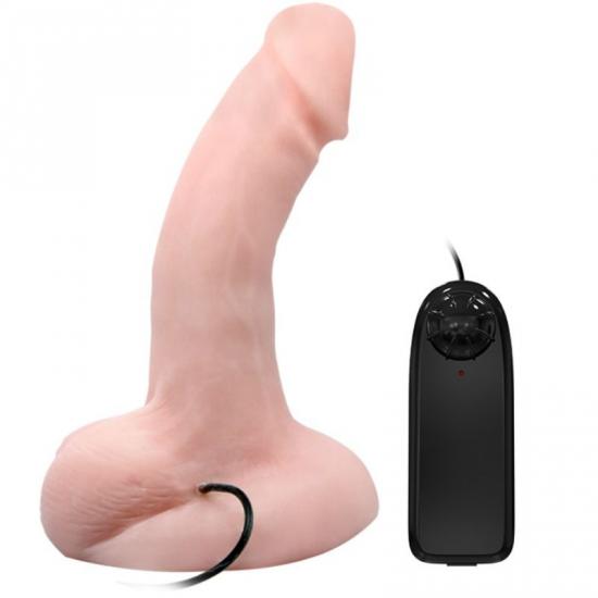 Rotačně vibrační dildo 20 cm s přísavkou a dálkovým ovládáním