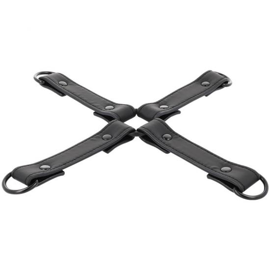 Čtyřsměrný bondážní kříž Fetish Submissive BOUND 4 WAY HOGTIE