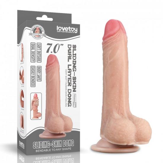 LoveToy Sliding Skin Dual Layer Dong 7.0