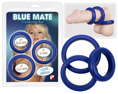 3 blue silicone rings