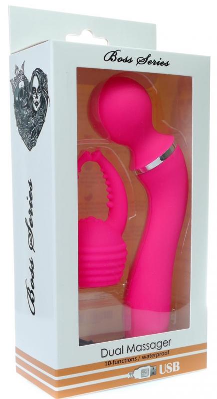 Boss Series Vision Dual Massage 1010 - Vibrátor masážní hlavice s vyměnitelnou krytkou Růžový