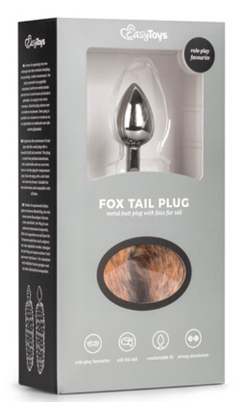 Easy Toys Fox tail 03 Hnědý anální kolík s ocasem Hnědý