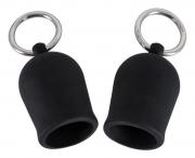 You2Toys Silikonové přísavky na bradavky s kovovými kroužky Black Velvets, 2 ks