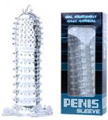 CLEAR CRYSTAL PENIS SLEEVE SPIKED CLEAR CRYSTAL PENIS SLEEVE SPIKED