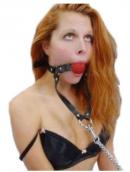 Ball Gag With Metal Chain Leash Ball Gag With Metal Chain Leash