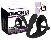 Black Velvets Silicone Cock Ring & Plug Black Velvets Silicone Cock Ring & Plug