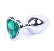 Plug Jewellery Silver Heart Green Plug Jewellery Silver Heart Green