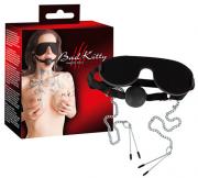 Bad Kitty Mask with Ball Gag & Nipple Clamps Bad Kitty Mask with Ball Gag & Nipple Clamps
