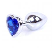 Plug Jewellery Silver Heart Dark Blue Plug Jewellery Silver Heart Dark Blue