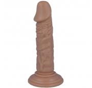 100% realistické hedvábné dildo - penis 16.2 x 3,5 cm s přísavkou