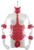 Faux Leather Corset With Arm Cuffs Faux Leather Corset With Arm Cuffs