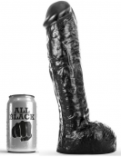 ALL BLACK dildo 29 cm s výrazným žilkováním
