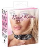 Bad Kitty Collar / dámský kožený náhrdelník zdobený kamínky