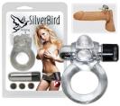 Erekční kroužek s mini vibrátorem Silver Bird