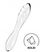 Satisfyer Dazzling Crystal (Clear), oboustranné skleněné dildo