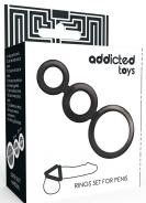 Addicted Toys Rings Set For Penis Black