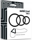 Addicted Toys Rings Set For Penis Black