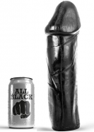 All Black AB49, černé vinylové dildo 28 x 6,5–8,5 cm