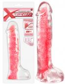 Červené dildo ve tvaru penisu s varlaty X-TIER 8" 20cm Červené dildo ve tvaru penisu s varlaty X-TIER 8" 20cm