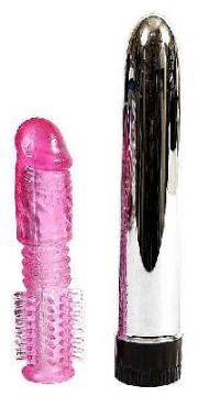 Sleeve Kit Velký gelový návlek a exluzivní vibrátor, dva v jednom